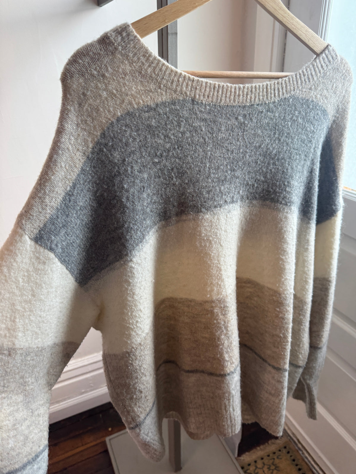 H&M Grey Striped Sweater