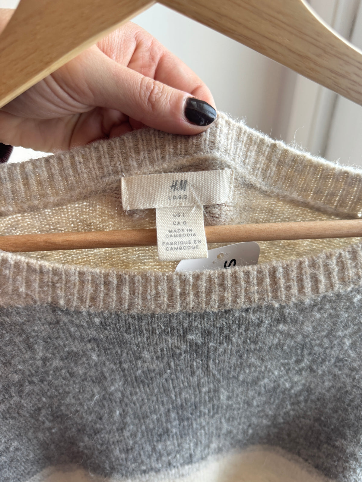 H&M Grey Striped Sweater