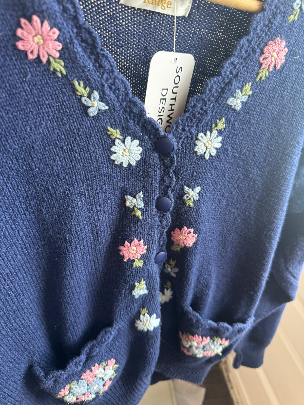 Vintage Floral Navy Cardigan