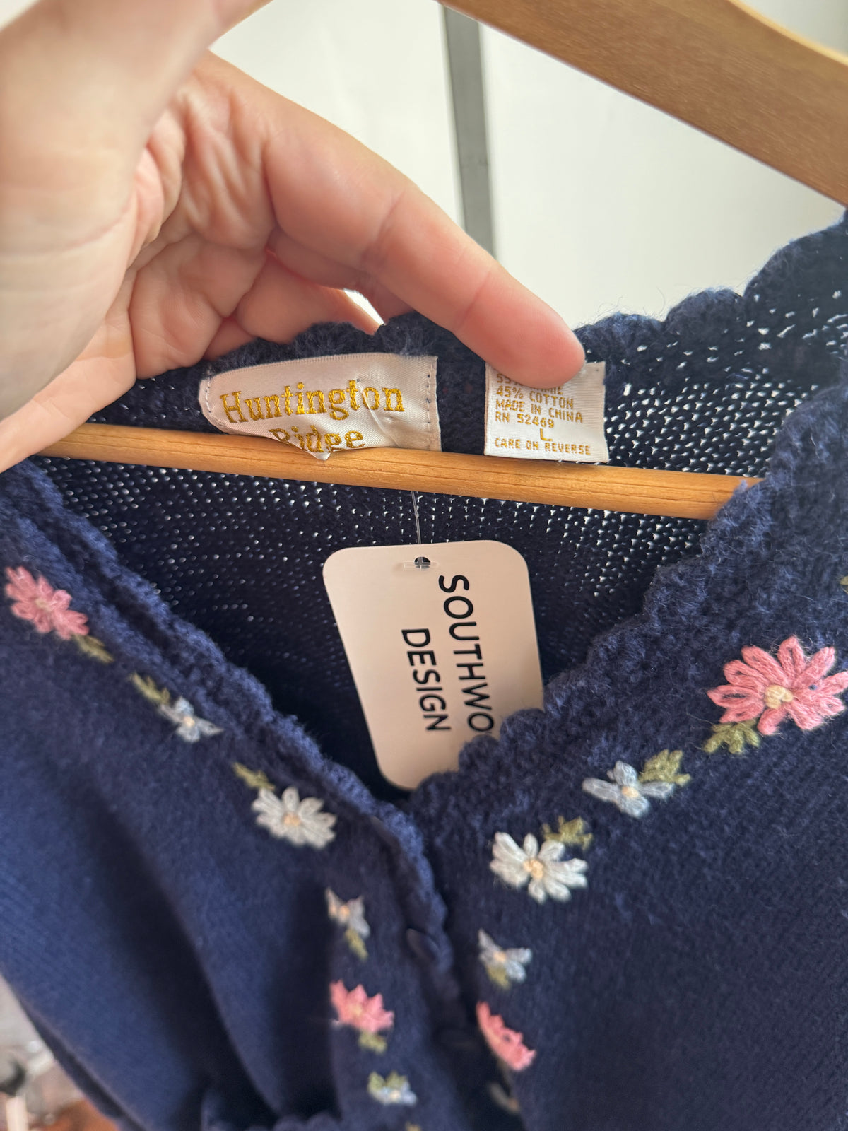 Vintage Floral Navy Cardigan