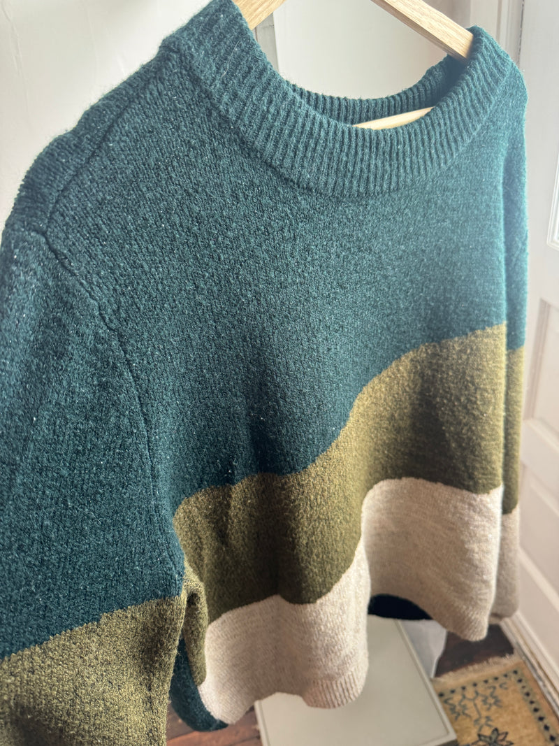 Green Block Sweater