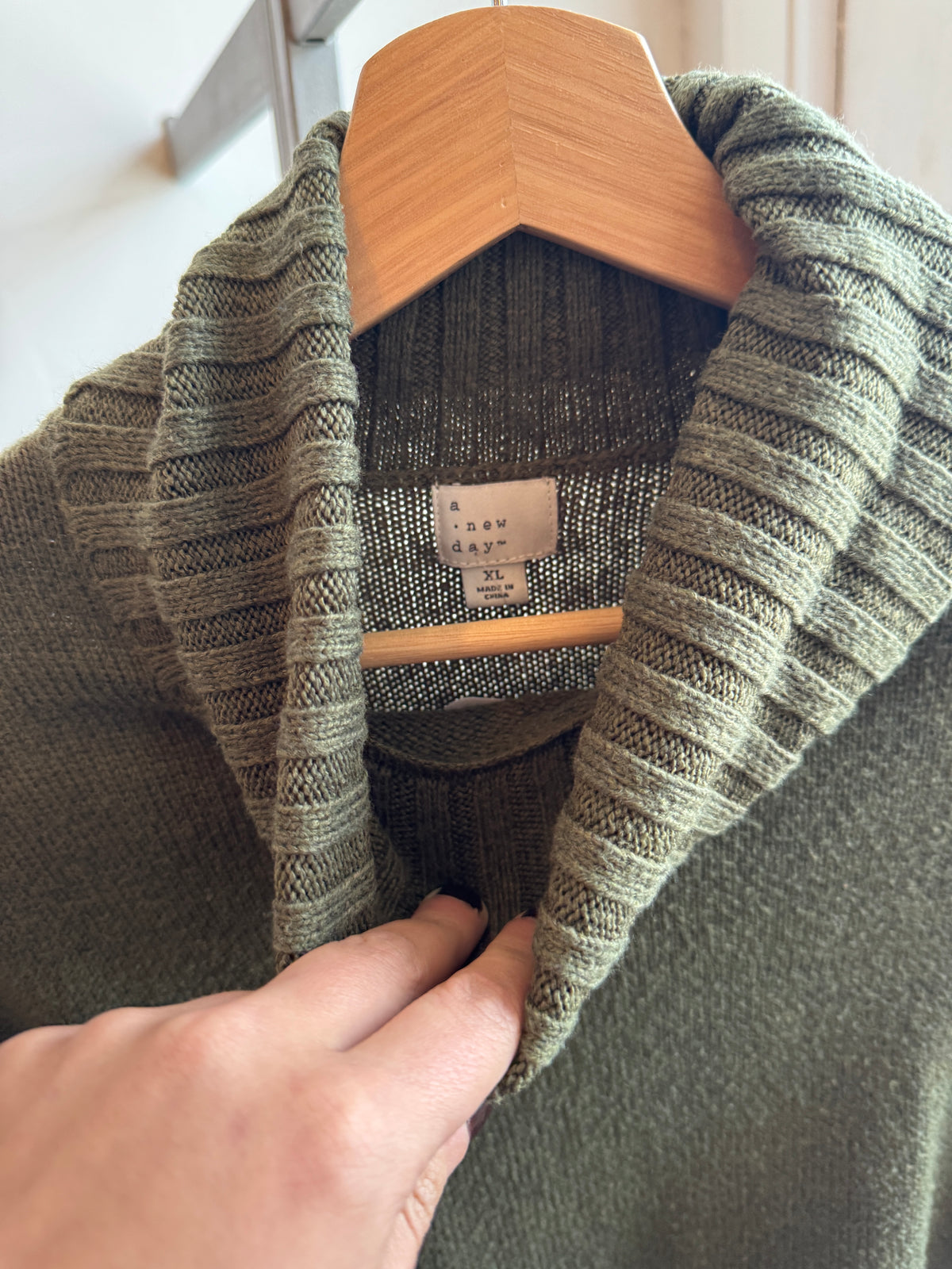 A New Day Olive Turtleneck- XL