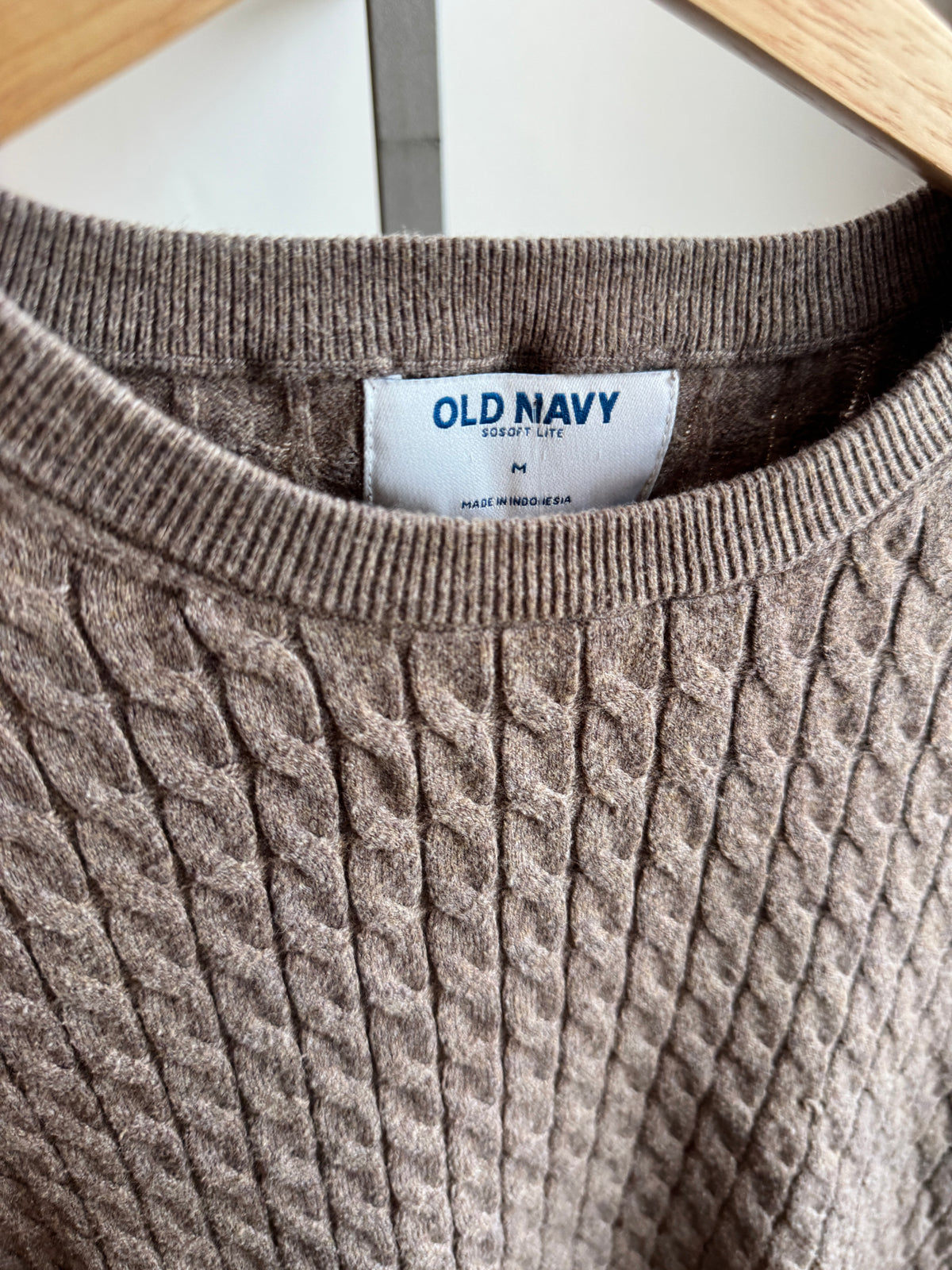 Old Navy Taupe Cable Knit Sweater- S/M