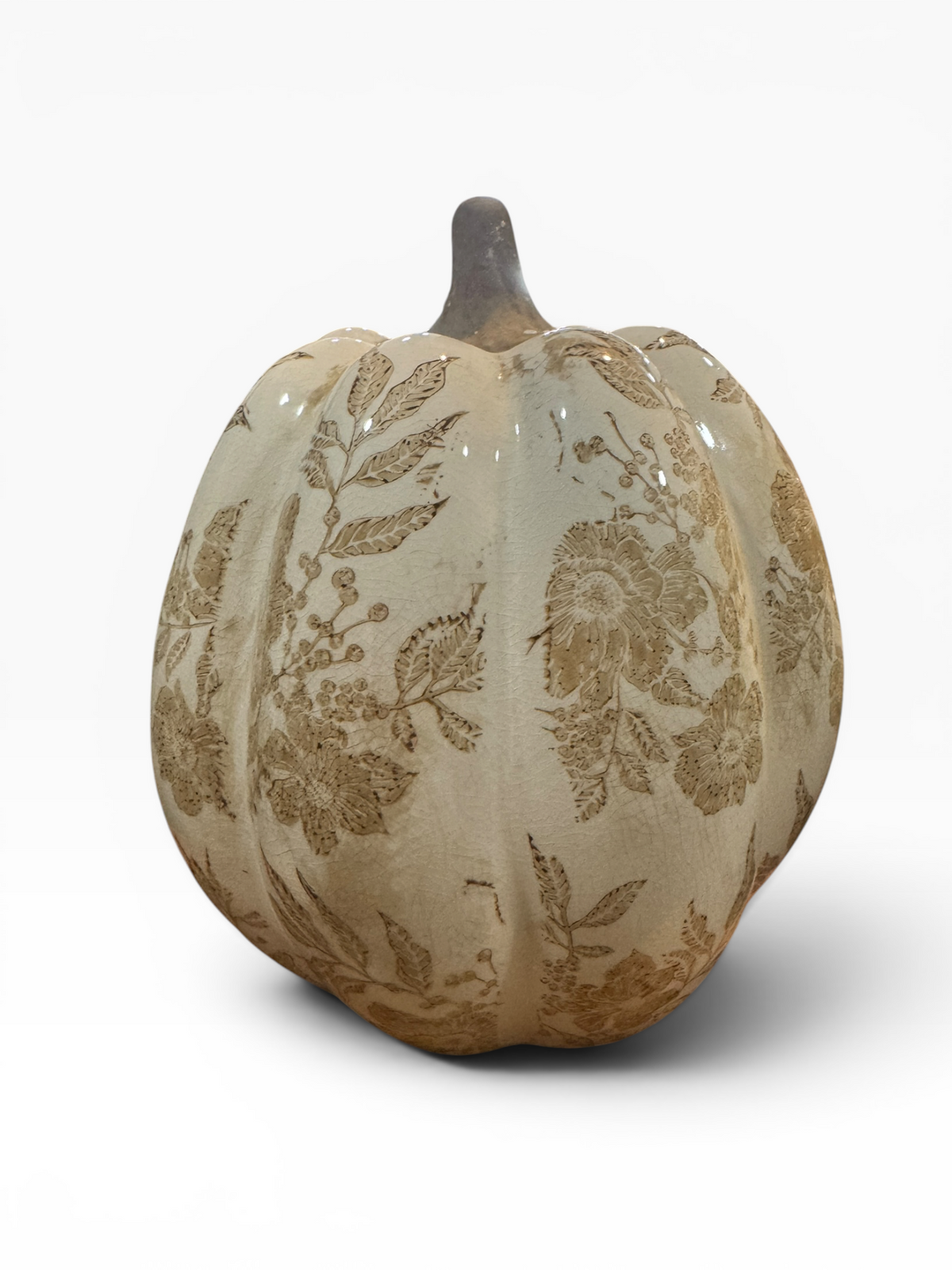 Tan and Cream Floral Pumpkins