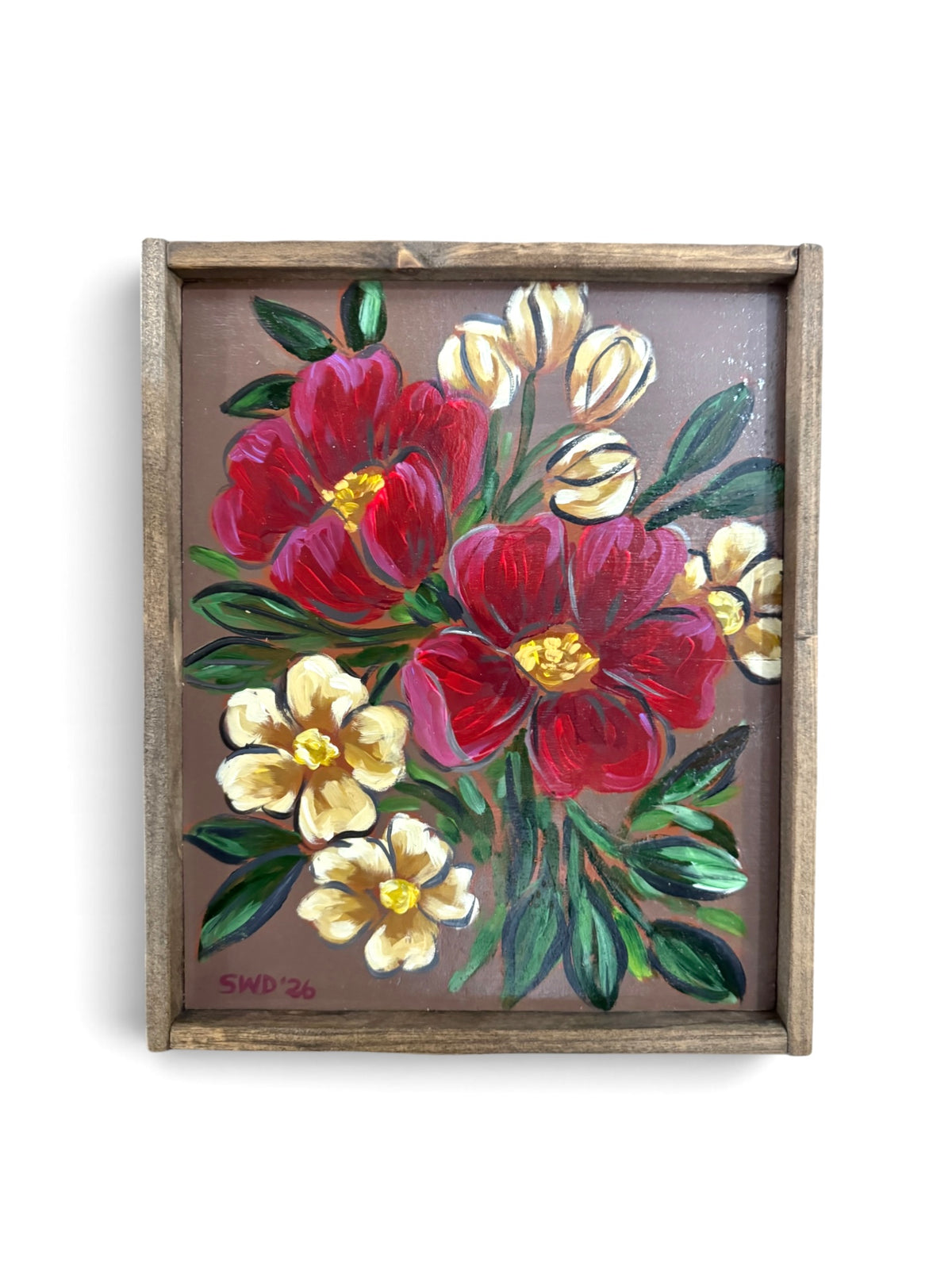 Fall Red Florals Painting