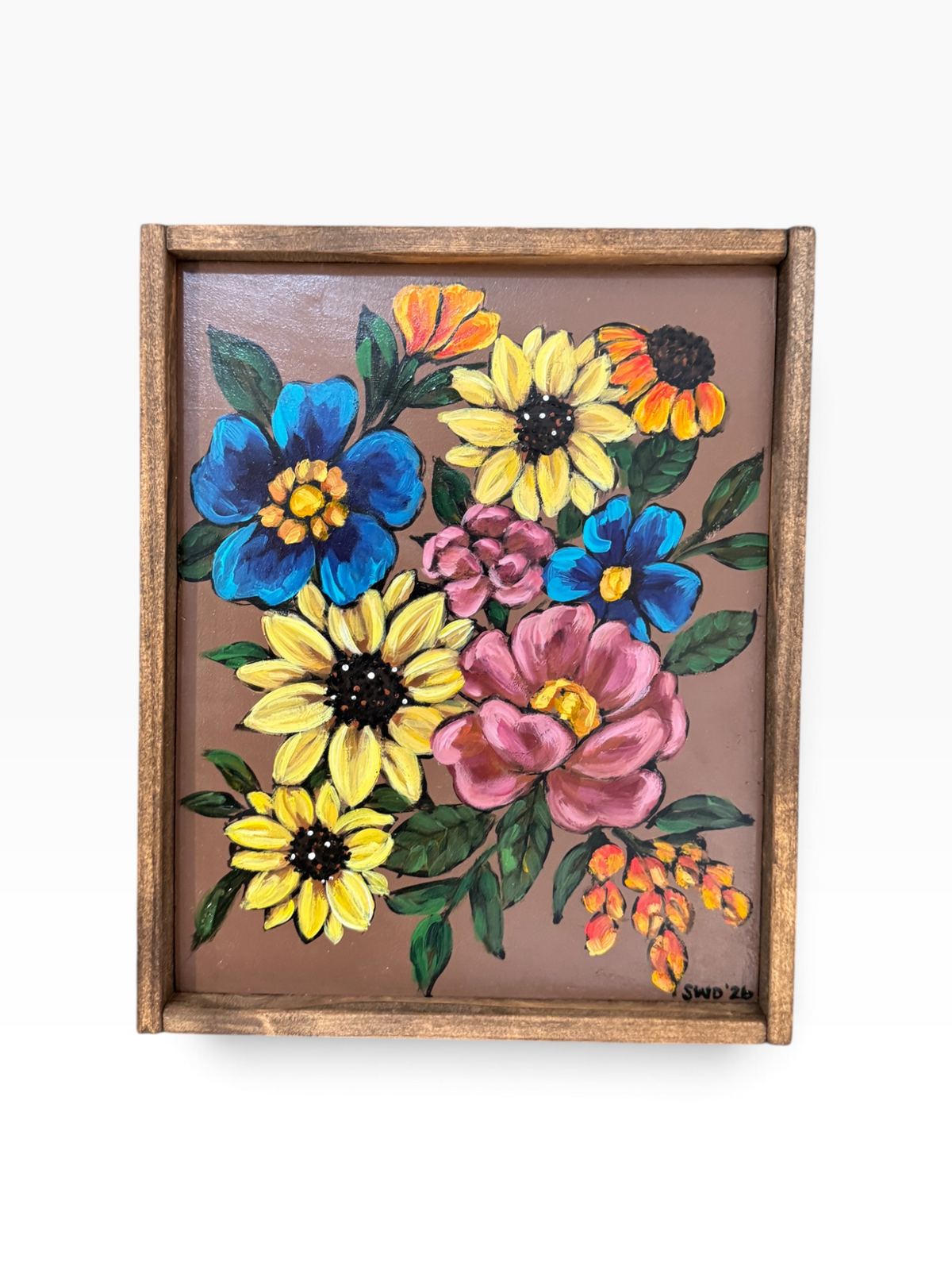 Sunflower Plum Blooms Original Painting