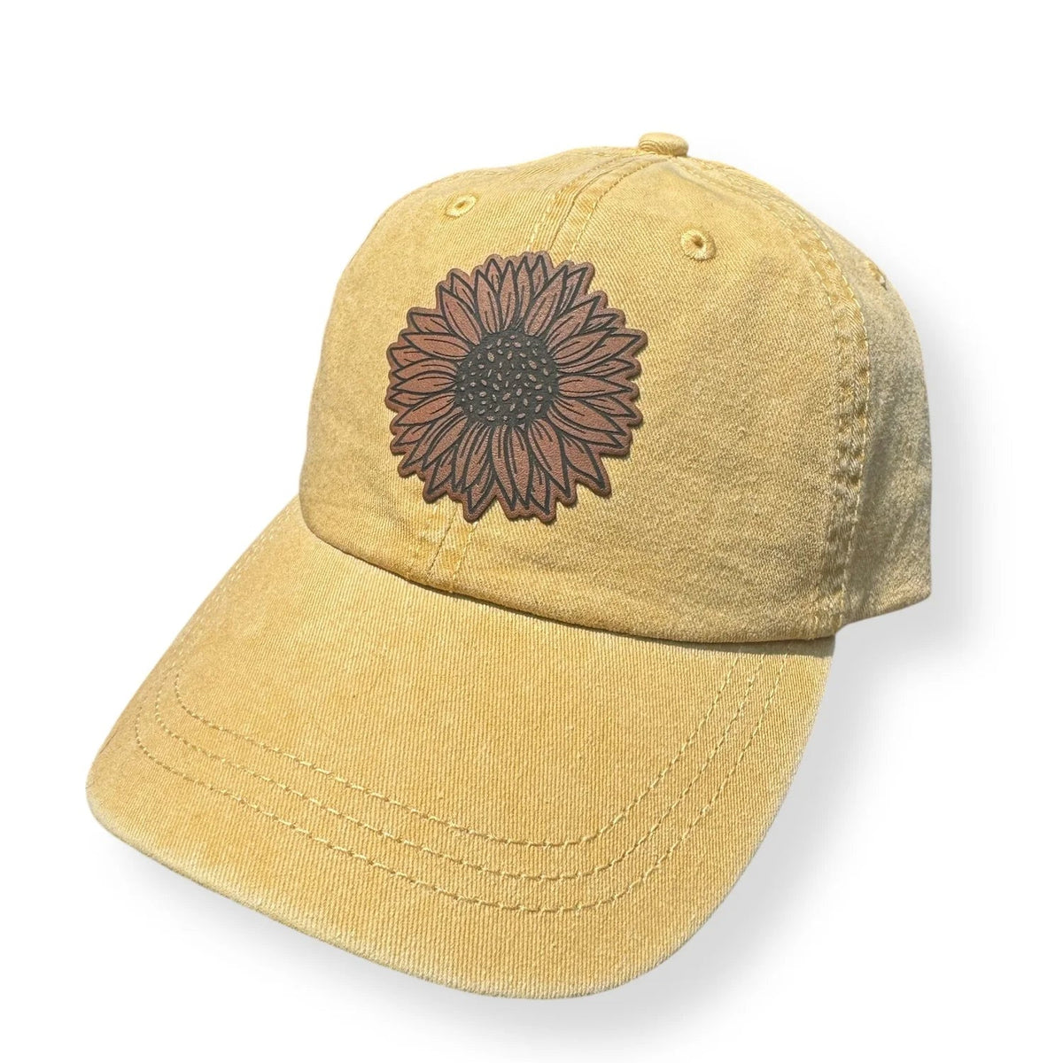 Sunflower Leather Patch Hat
