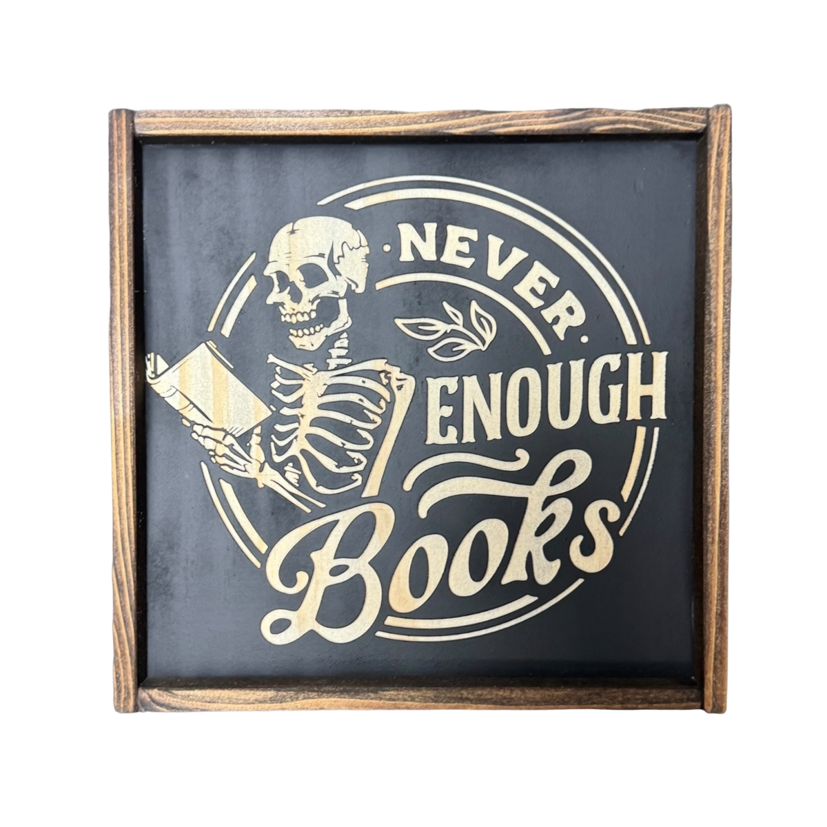 10X10" Never Enough Books Skelly