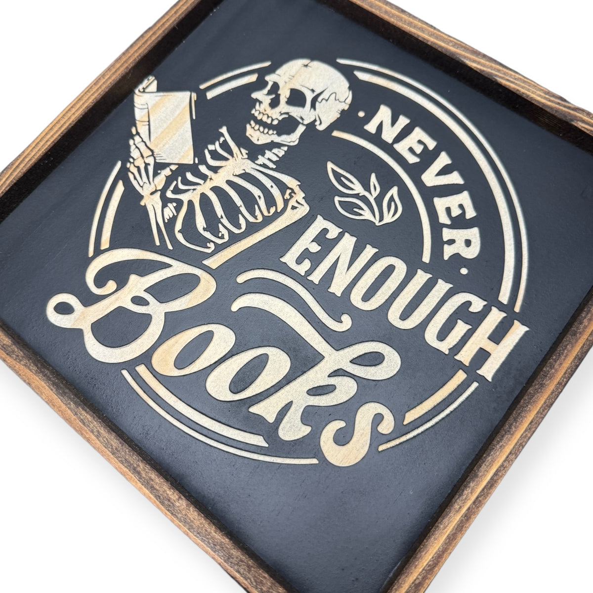 10X10" Never Enough Books Skelly