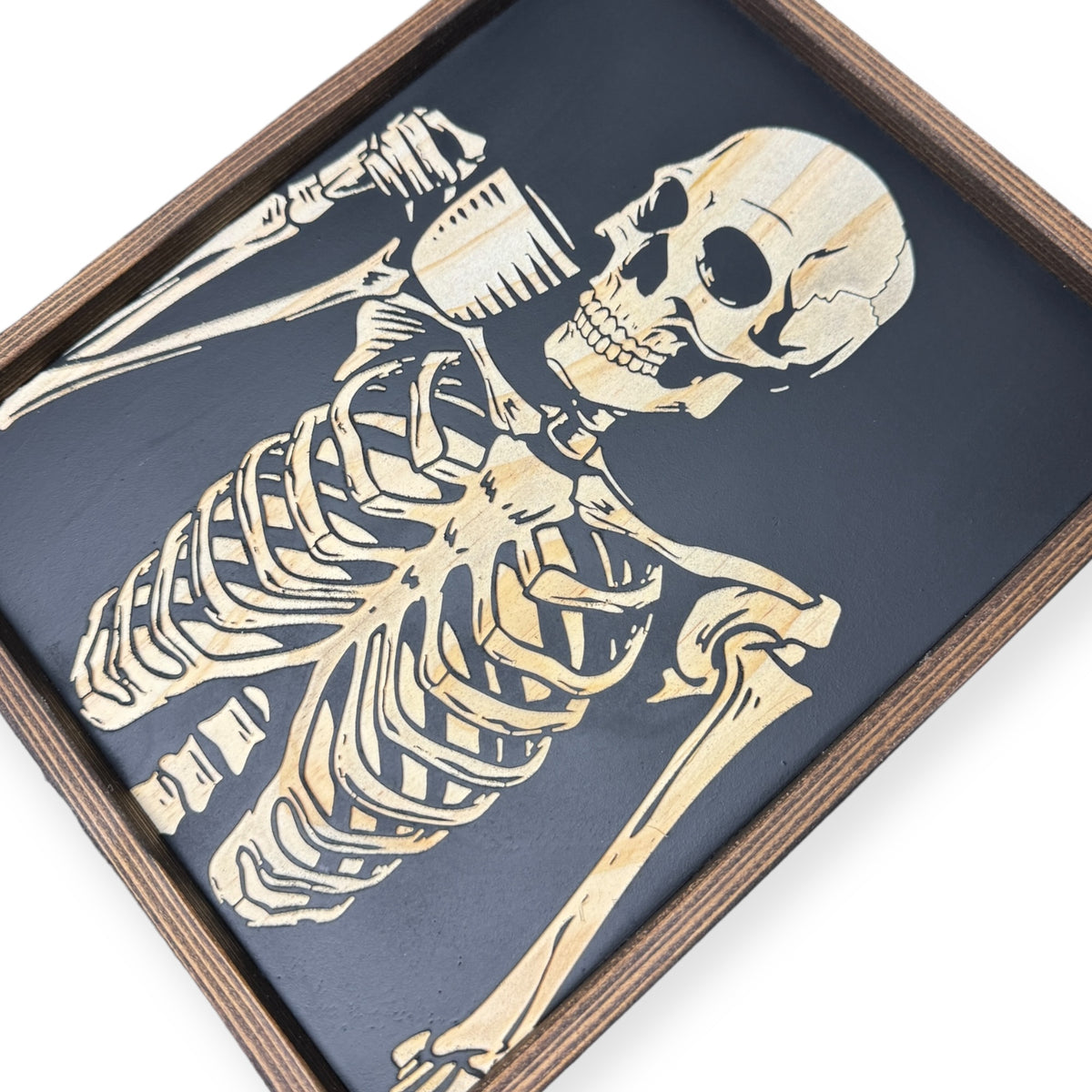 10X12" Skelly Coffee Carved Sign