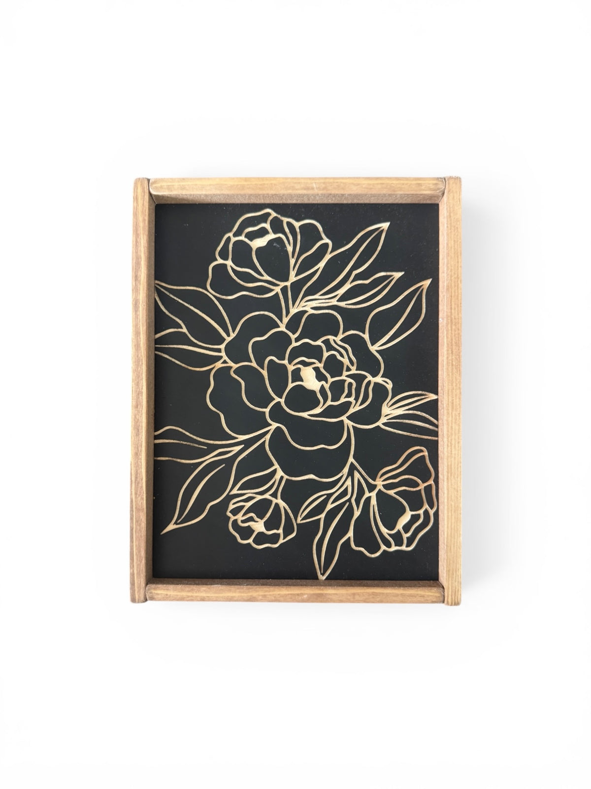 8X10 Peony Bouquet Carved Sign