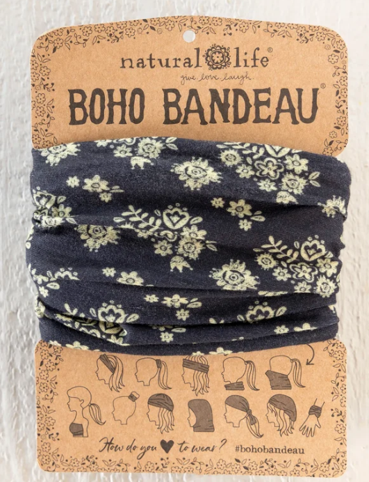 Boho Bandeau- Black Mandalas