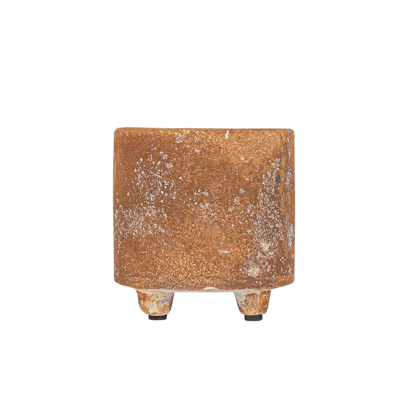 Griffin Rustic Matte Rust Footed Garden Ceramic Planter Pot