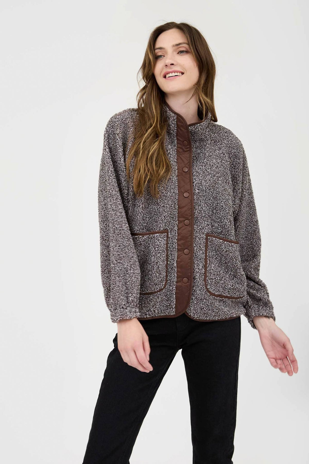 Fleece Snap Button Jacket