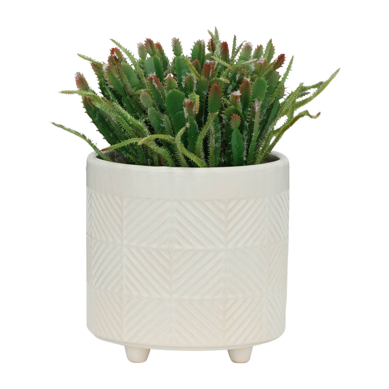 8" White Ceramic Planter Pot