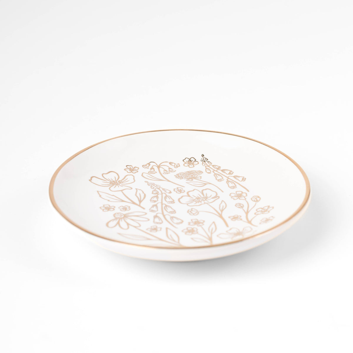 Gold Floral Circular Trinket Dish