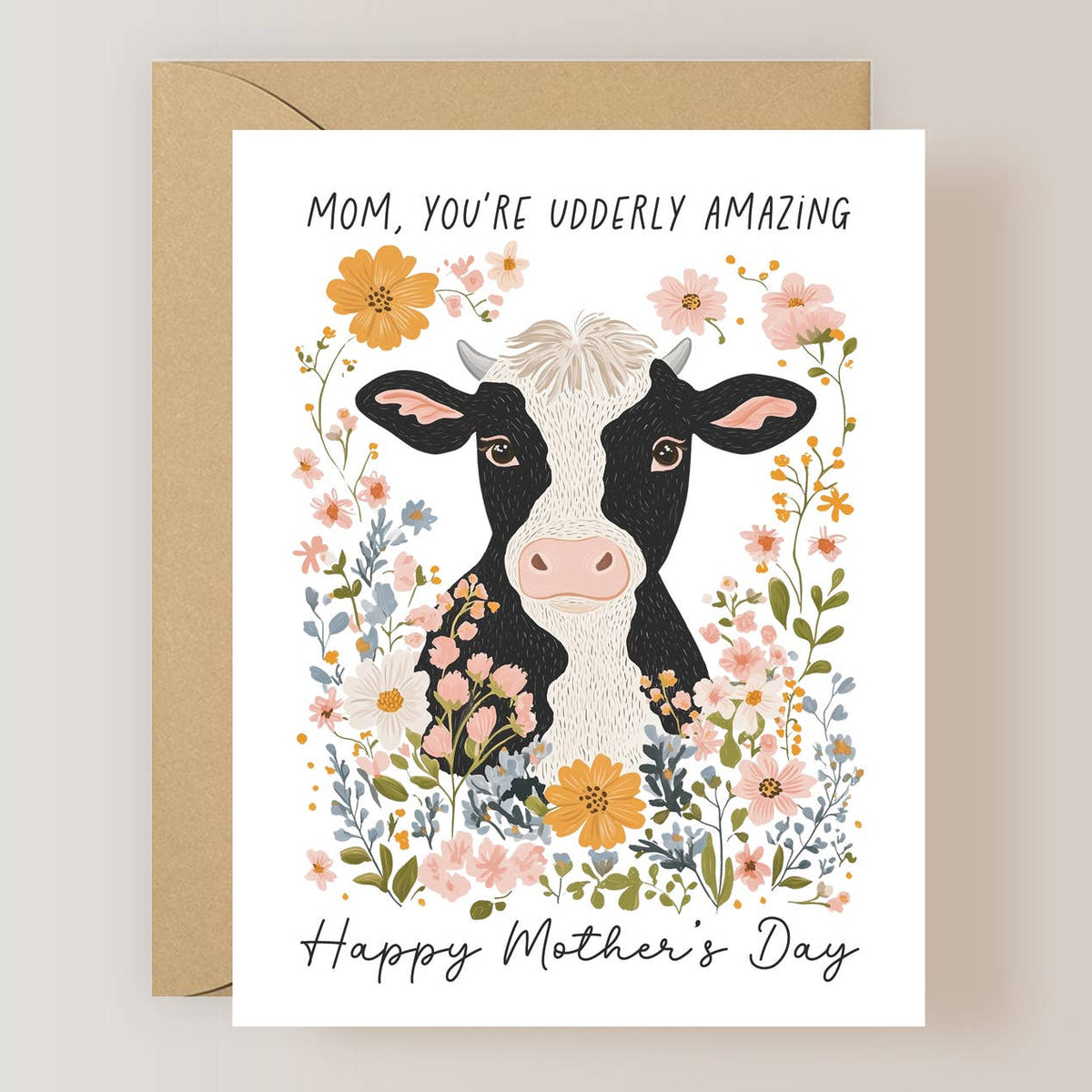 Cow Mother's Day Card, Punny Card