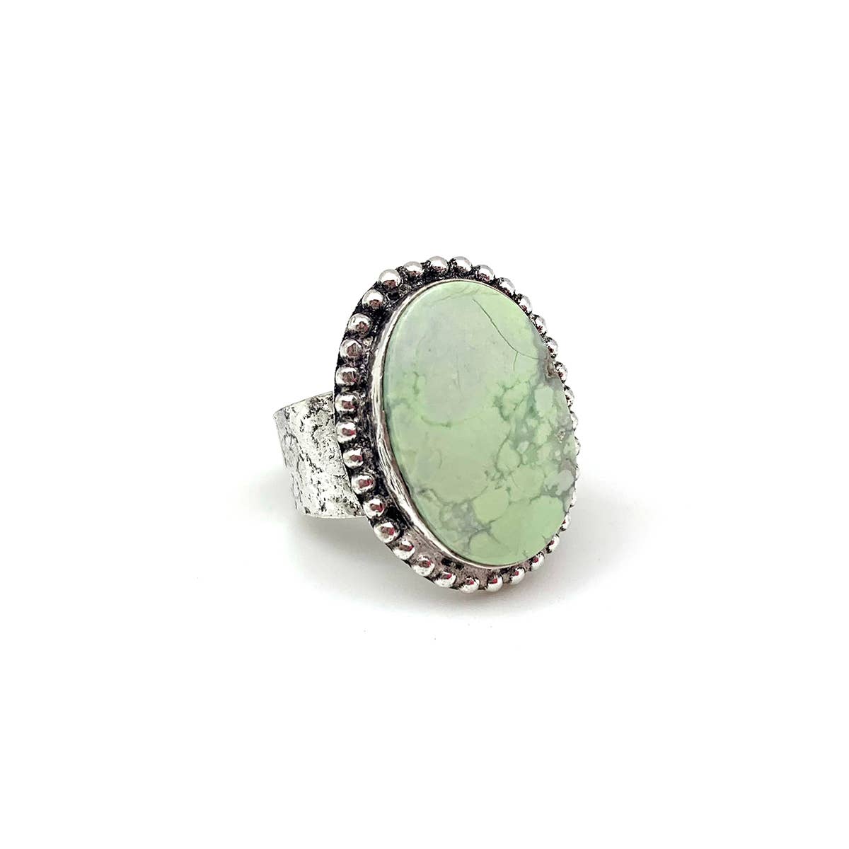 Semiprecious Stone Ring- Lemon Chrysoprase