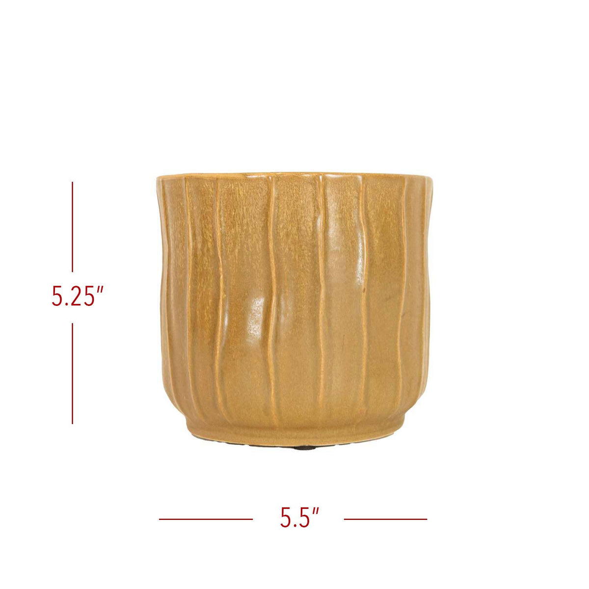 Rowena Large Wavy Ribbed Ceramic Planter Pot Brown
