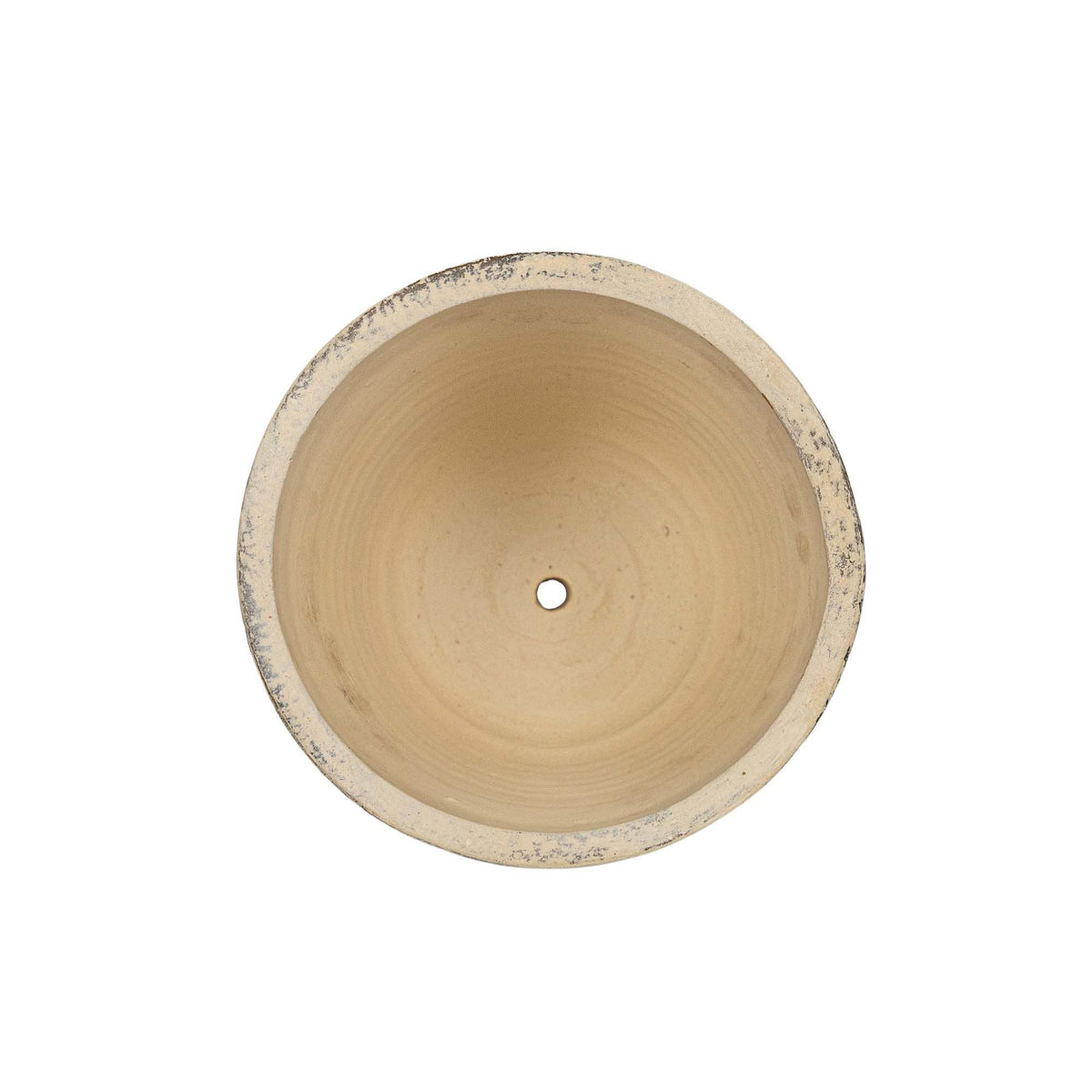 Gideon Distressed Ribbed Garden Planter Pot Cream Terracotta