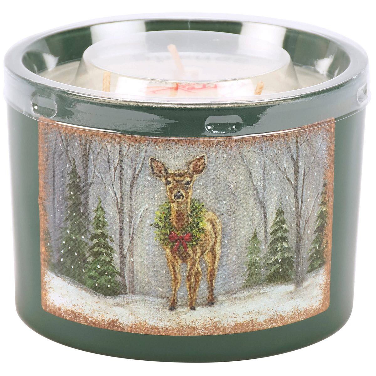 Snowy Deer Candle
