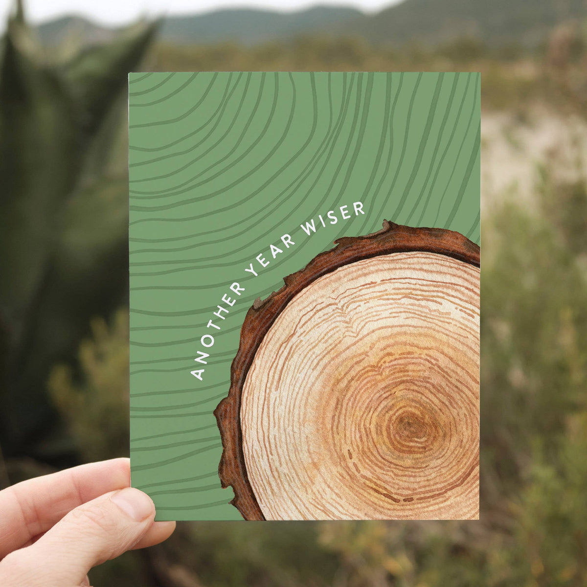 Wiser Birthday Card | Growing Older Tree Ring Nature Design