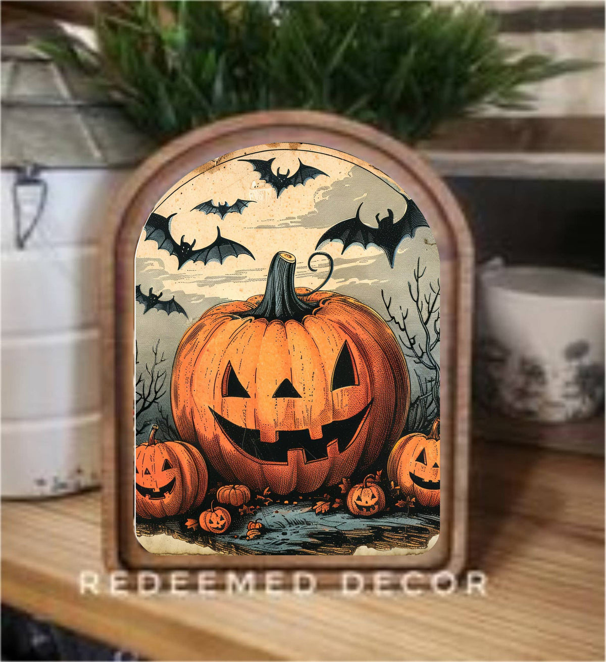 Jack O Lantern Framed Art Arch