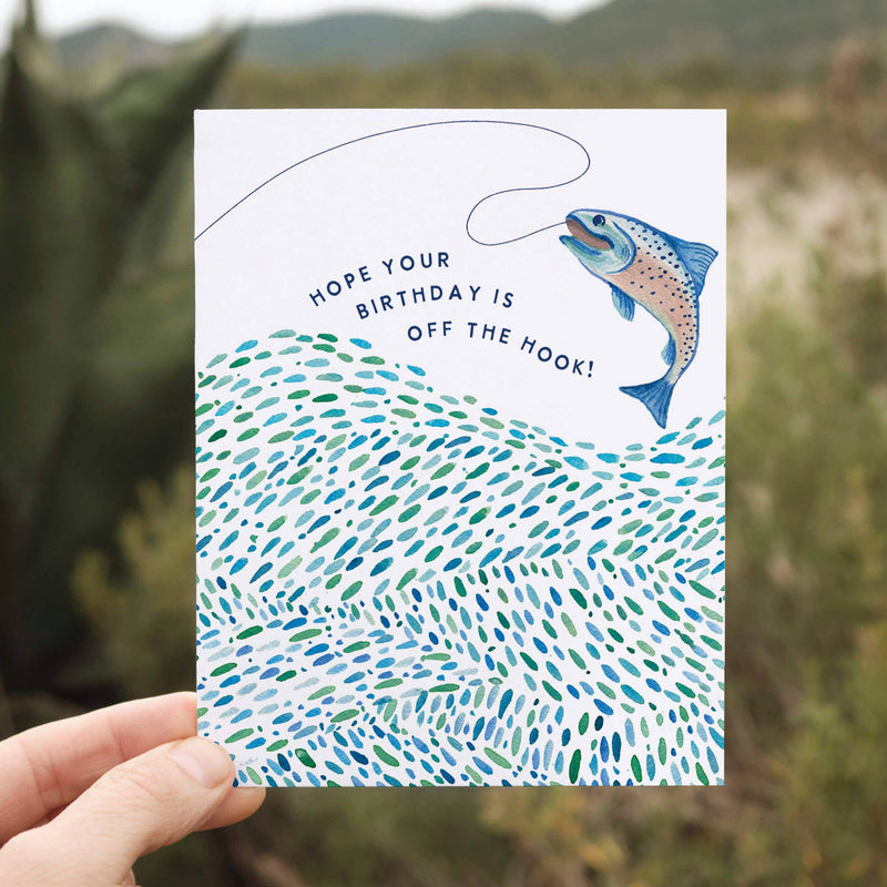 Fishing Birthday Card | Jumping Fish Pun Design