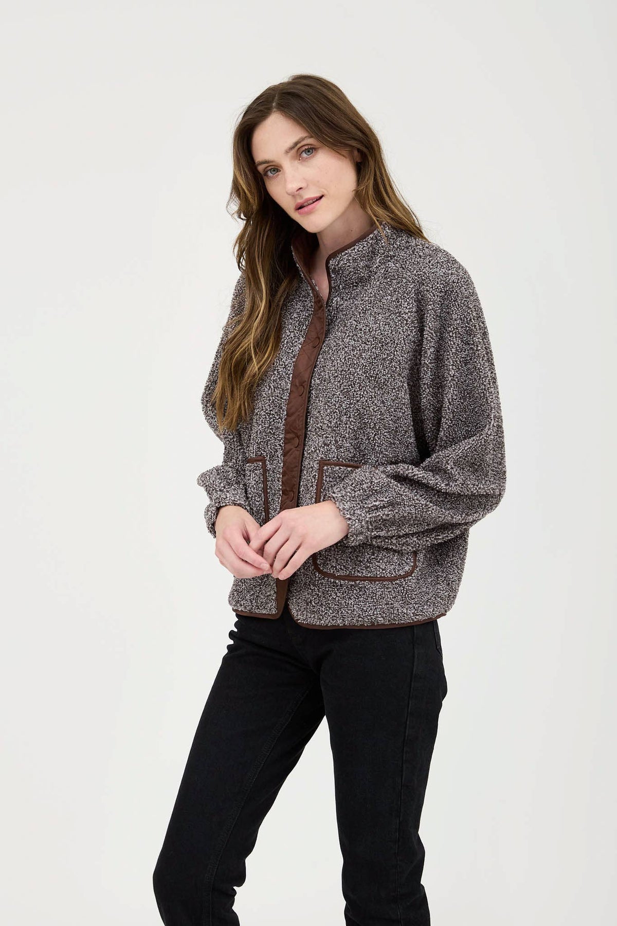 Fleece Snap Button Jacket