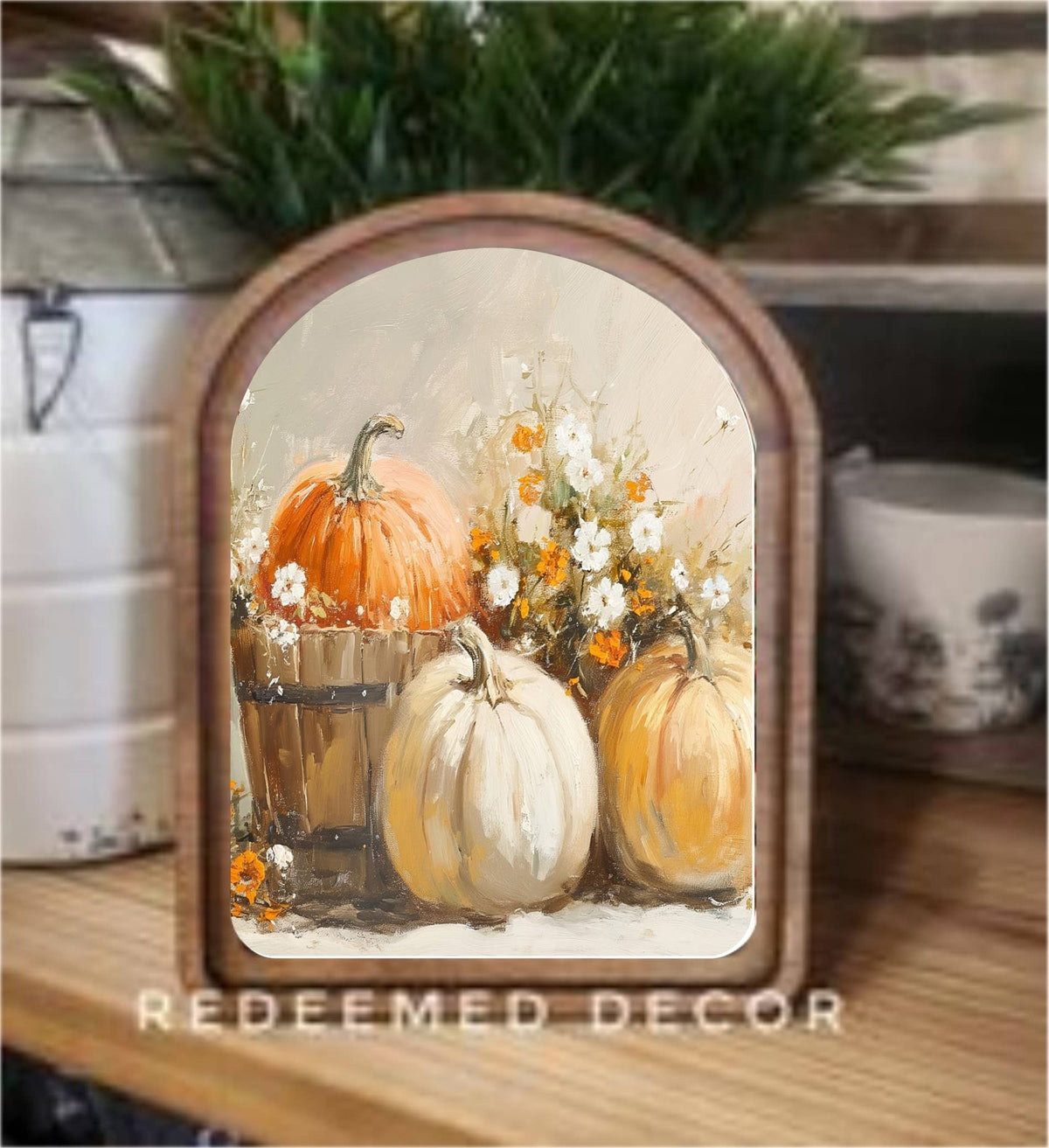 Pumpkin Bucket Framed Art Arch