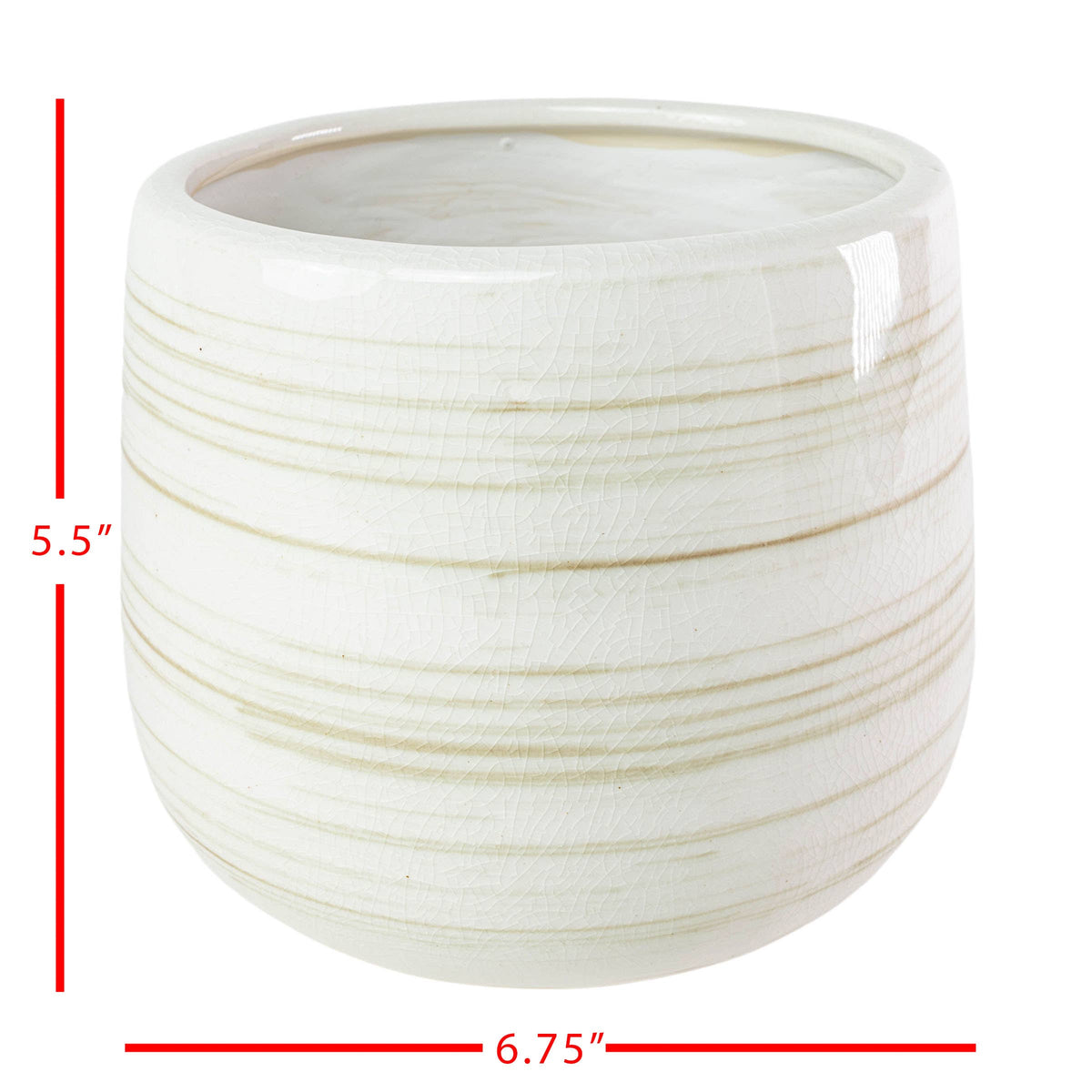 White Swirl Ceramic Planter Pot