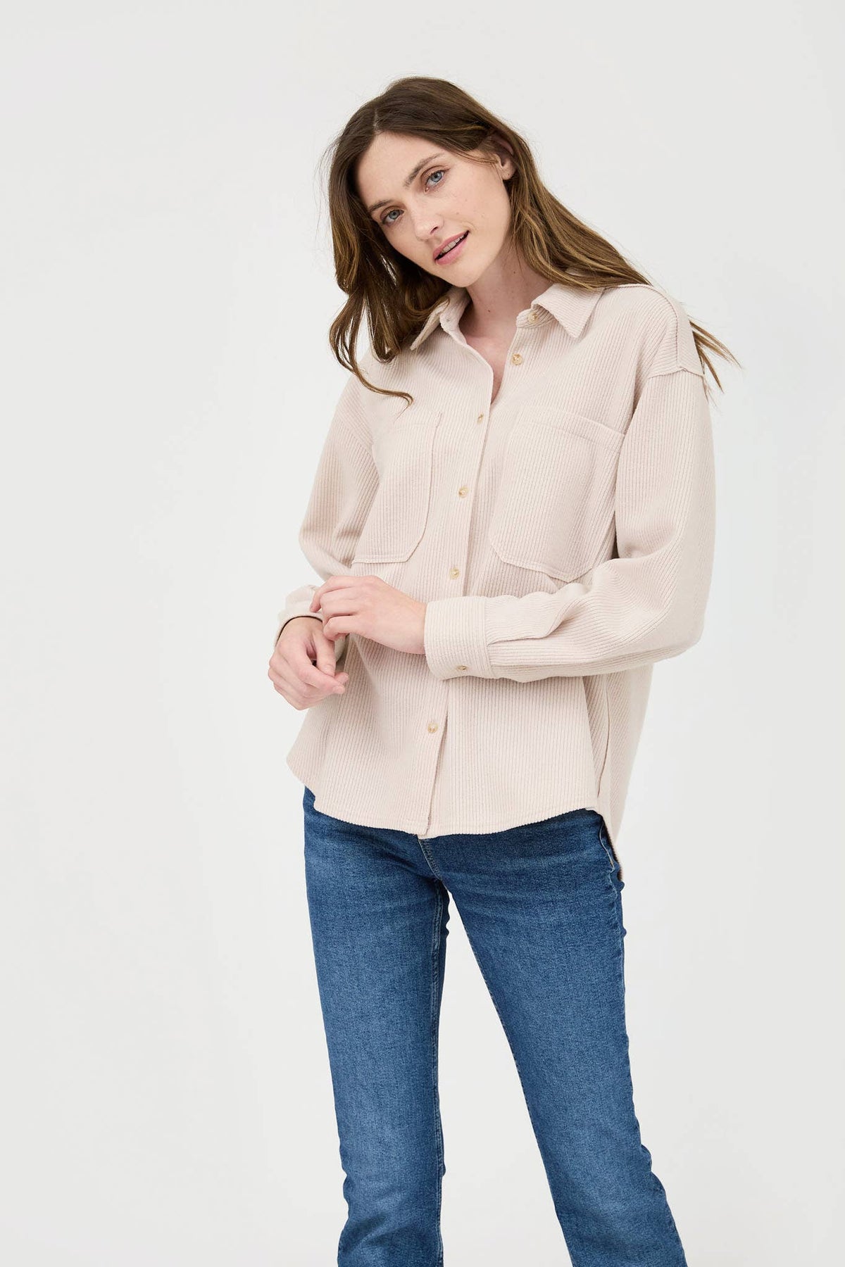 Ribbed Button Up Jacket